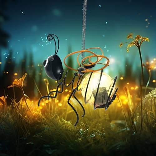 Bienen Deko Solarleuchten für Außen Garten,Gartendeko Solar Biene Lichterkette Hängend,Wasserdichte Gartenleuchten Solar Deko Garten,LED Biene Solarlampen für Rasen,Terrasse,Hof,Gehweg,Geschenke