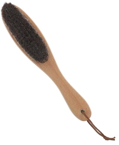 Milisten Horsehair Dusting Brush Lint Remover for Clothes Wooden Handle Suit Brush