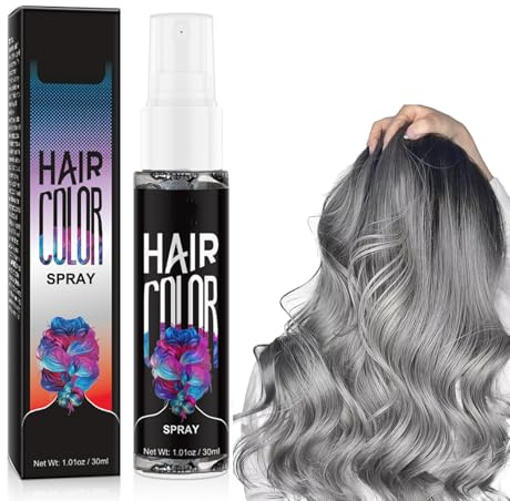 Temporäres Haarfarbenspray, Crazy Purple Color Haarspray-Crazy Purple Temporäres farbiges Haarspray Sofort-Styling,Waschbares Haarfärbespray Sofort-Haarfärbemittel für Halloween (Grau)