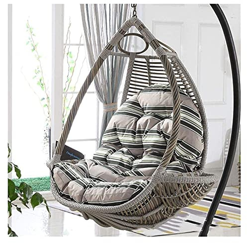 Sedia a dondolo da esterno con imbottitura spessa per mobili da giardino, cuscini per amaca a forma di uovo, schienale per sedia sospesa, cuscino per seduta multicolore per Nest Comfort (colore: A)