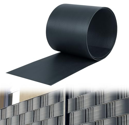 Froadp Hård PVC-insynsskyddsremsor set 30 stycken ogenomskinliga stavmattor staket för dubbla stavar 250 x 19 cm plast, vind- och insynsskyddsstaket, insynsskydd för balkong, trädgård (antracit)