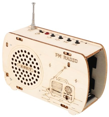 Beaupretty Holzradio-kit Für Junge Mädchen DIY-elektronikbausatz Wissenschaftsbausatz Bauen Sie Ihr Eigenes Radio Stem-Spielzeug Für Junge Mädchen Handwerkliches Spielzeug