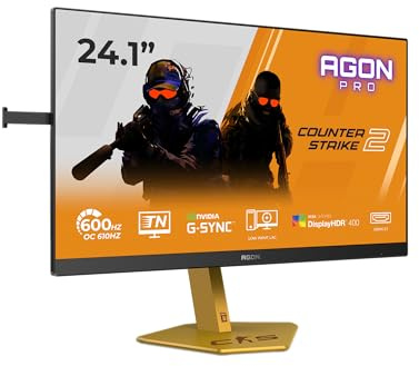 AOC CS24A 24 tum FHD-skärm 610Hz, TN eSport-panel, 0,5 ms GtG, adaptiv synkronisering, HDR400, G-Sync-kompatibel, höjdjustering, (1920 x 1080 HDMI 2x 2.1 DP USB-hubb) svart
