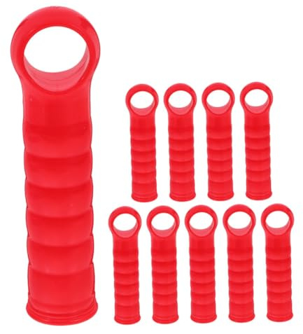Veemoon 10pcs Red Plastic Mop Rod End Caps Broom Handle Grips Easy Replacement and Simple Installation for Home and Garage Cleaning Tools Accessories