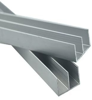 Thickened Glass Sliding Door Track 5mm/0.2in, Display Cabinet Dual-Slot Aluminum Alloy Mountain-Shaped Channel(160cm/63in)