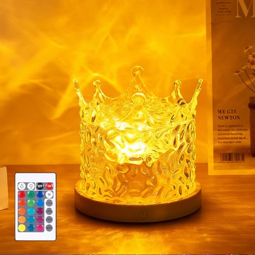 Wekity Ocean Wave Projector Light, 16-Color Luminorthe Cube Lamp with Remote Control & Rotating Dynamic Wave Effects, Rechargeable Wave Water Ripple Night Light for Living Room Bedroom Decor (Cube)