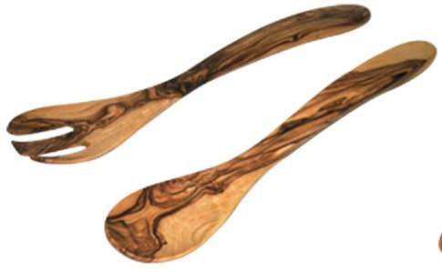 WOODARE Ensaladera de Madera de Olivo Sirve 30 cm Provencal