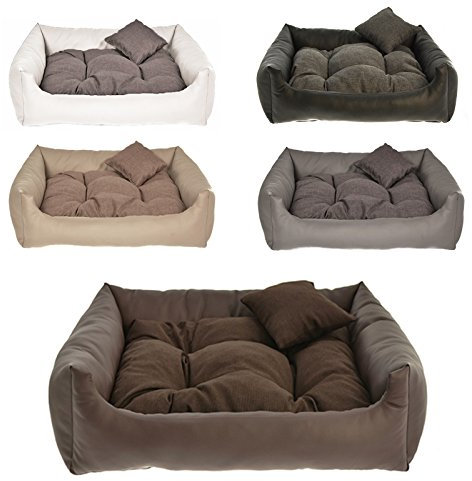 Hundebett Kunst Leder Hundekissen Hundesofa Katzenbett Hundekorb M L XL XXL XXXL (XXXL (ca. 130x110 cm), Dunkelbraun)