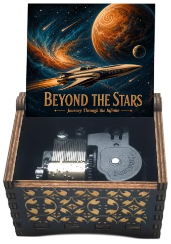 Micteney Star Wars Wooden Music Box,Star Wars Themed Gifts for Men,Clockwork Driven 3D Laser Engraved,18 Note Mechanism Star Wars Music Box