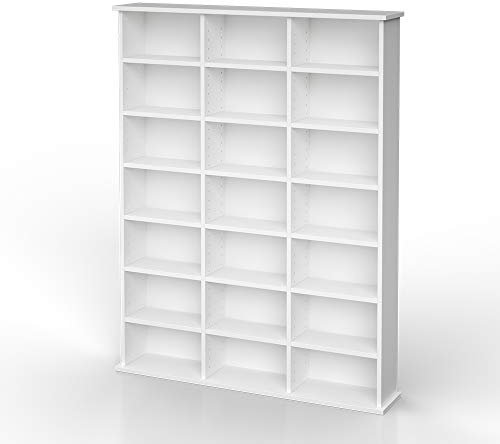 Vicco CD-Regal Jukebox, Blu ray Aufbewahrung, Weiß, 105 x 136 cm