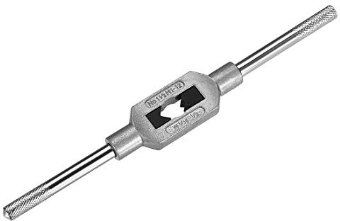 sourcing map Adjustable Tap Wrench Handle for Metric M1-M12 W1/16-1/2 Tap | Thread Tap Holder Reamer Hand Tapping Tool,for Machinist Repair, Medium Carbon Steel Handle,with Nickel Plated
