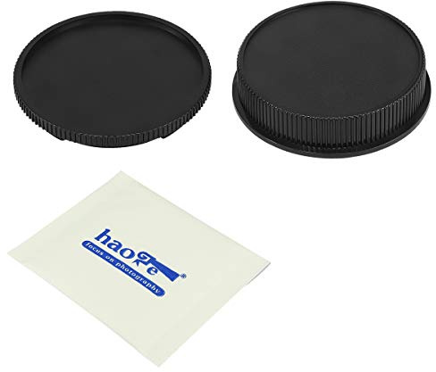 Haoge Camera Body Cap and Rear Lens Cap Cover Kit for Leica L Mount Camera Lens Such as Leica T, Typ 701, Typ701, TL, TL2, CL (2017), SL, Typ601, Panasonic Lumix S1 S1R S1H, Sigma fp