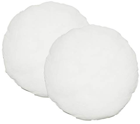 Haus und Deko 2er Pack Füllkissen 45 cm rund Innenkissen Polyester Sofakissen Kopfkissen Kissen Weiß