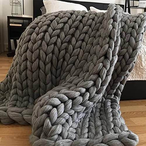 WANGPP Grob Gestrickte Kuscheldecke,Handgemachte Chunky Knit Decke,Weiche Strickdecken Dickes Garn Geflochtene Decke Für Couch,Handgewebte Decke Für Sofa Home Decorate (Color : B, Size : 100x100cm)