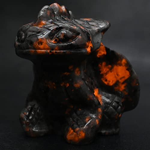 Anlingem 5,1 cm große heilende Kristalle und Steine, Reiki-Totenkopf, zahnlose Figur, Statue, Tierskulpturen, handgeschnitzter Fliegendrachenkristall für Geburtstag, Festival, Geschenke,