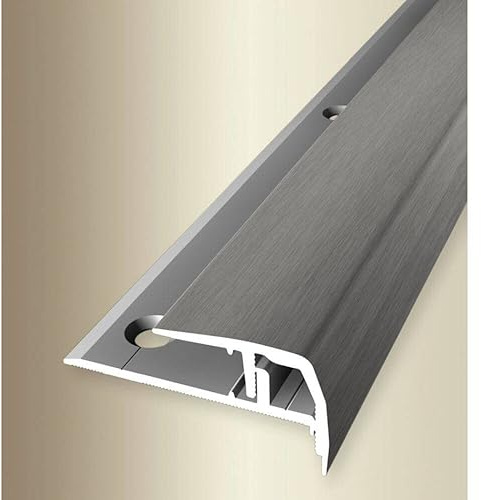 PROVISTON | Treppenkantenprofil | Metallprofil | Breite: 33 mm | Höhenausgleich: 7-14 mm | Länge: 1000 mm | Aluminiumprofil | Edelstahloptik | 1 Stück