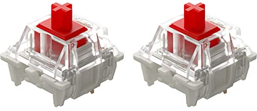 DRAOZA Gateron Red Pro Interruptores, interruptores lineales RGB SMD prelubricados de 3 pines, interruptores rojos G para teclado mecánico MX Gaming (36 piezas, rojo)