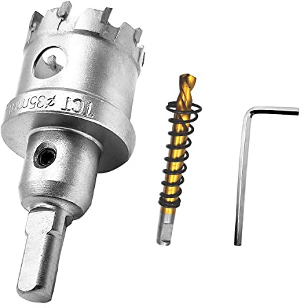 KEWAYO-Seghe a tazza in Carburo, Taglierina per Fori in Carburo, Punte da Trapano per Denti in Metallo TCT per Acciaio Inossidabile, Acciaio, Alluminio, Ferro (35MM)