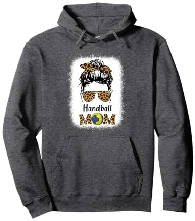 Handball Mom gebleichter Leoparden-Geparden-Druck Damen Handball Pullover Hoodie
