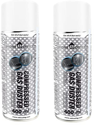 AABCOOLING 2 x 400ml Home&Office Druckluftspray K1 Druckluft aus der Dose für die Reinigung von Multimedia, Staubgebläse, Druckgasreiniger druckluft, Büromaterial, Duster Spray, Reinigungsgeräte