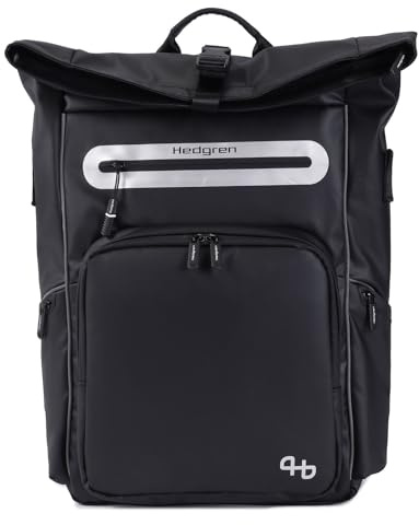 Hedgren ROLL UP BACKPACK L BLACK L Unisex Erwachsene, schwarz, L, Casual