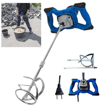 Banas Agitatore 2600W Agitatore per malta, Agitatori manuali a 6 livelli Agitatore per miscelatore Agitatore per malta Calcestruzzo, Blu; Durevole e adatto a un'ampia gamma di materiali