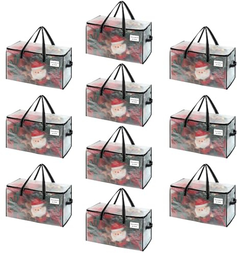 VENO 10 Pack Extra Large Moving Bags,Clothes Storage Bags with Clear Window for Blankets Bedding,Waterproof Underbed Storage Packing Boxes,Laundry Bags Organiser (Clear,10 Pack) | Moving boxes Alternative, Heavy Duty, Packing Supplies, Clothes and Comforter Storage, College Dorm Essentials