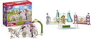 SCHLEICH 42641 Hochzeitskutsche, ab 5 Jahren, Horse Club - Spielset, 106 Teile & 42612 Hindernisse Zubehör, für Kinder ab 5-12 Jahren, Horse Club - Zubehör