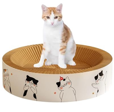 Rascador Para Gatos De Cartón 2 En 1, Cama Redonda De Cartón Para Gatos, Almohadilla Para Rascar Para Gatos, Cuenco Para Gatos De Interior, Protector De Muebles Para Cama De Salón Corrugado,B