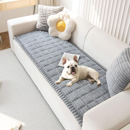 LiveGo Thick Sofa Covers Washable, Pet Couch Cover for Sofa, Washable Dog Couch Protector for Large Dogs, Soft & Fuzzy Non-Slip Sofa Cover for 2, 3, 4 Seater, Furniture Protector for Living Room