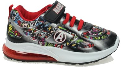 Marvel Avengers Felix Embossing Baskets lumineuses pour enfants Tailles 40 8 9 10 11 12 Noir/rouge, Noir , 9 UK Child