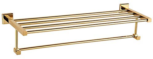 Generisch handtuchständer Modernes Handtuchregal aus Messing für das Badezimmer mit Wandhalterung Oberfläche aus poliertem Chrom Länge 60 cm