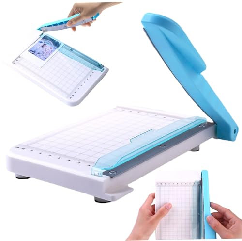 Whyzsjnclg Guillotine Paper Cutter, 6 Inch Cut Length Small Paper Cutter, Non Slip Paper Trimmer, Curved Strip Paper for Crafting, Coupons and Photos Paper Trimmer