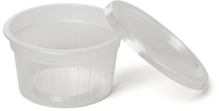 IMTINA 100 und, Tarrina transparente plastico redonda para Salsas, 70 cc, condimentos, cremas, con Tapa, Ideal para takeaway