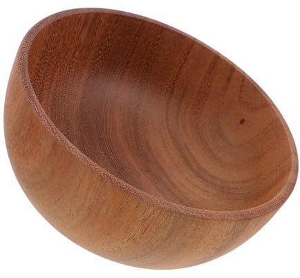 OKUMEYR Cuenco de Madera Ergonómico para Ensalada Cuenco para Fruta para Cocina Juego de Cuencos de Madera para Servir de Estilo Japonés