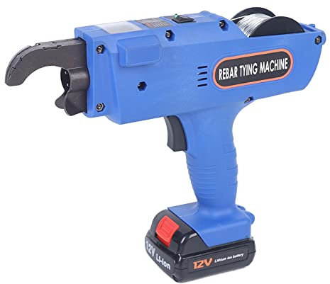Bewehrungsverbinder Elektrische Rebar Bindemaschine 12V Rebar Tying Bindemaschine, Rebar Stahlbeton Drahtbindemaschine mit 2 Lithium 4500mAh Batterie, für 8-34mm in Stahlbetonkonstruktionen (Blau)