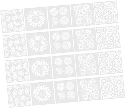 DIYEAH 20-teiliges Blumenschablonen-set Handkonto-lineale Pflanzenmuster-schablonen Sicher Für Kinder Basteln Pet-kunststoff-vorlagen