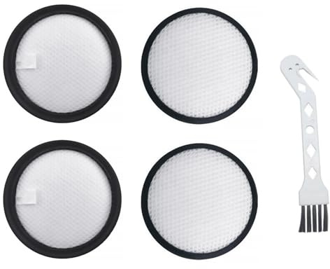 4 stycken HEPA-filter för Jimmy B505 B506 BX5 BX6 6 Pro BX7 Pro WB55 WB73 kvalsterdammsugare, dammsugarfilter, diameter 82 mm med rengöringsborste