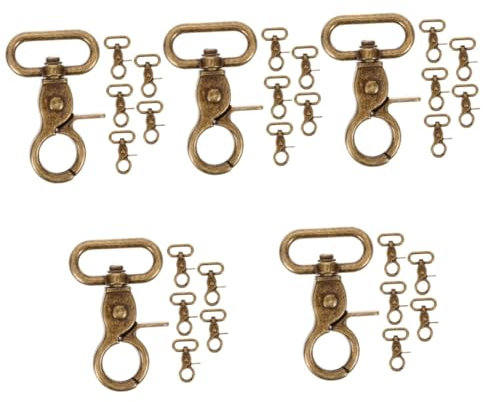 NUOBESTY 5 Juegos Abrazadera Gruesa Broche Para Mochilas Broches Para Bolsas Mosquetones De Servicio Pesado Cierre De Bolsa Hebilla De Gatillo Clip De Gatillo Aleación De Zinc 6 Piezas X 5