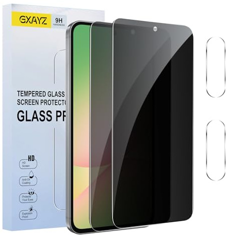 【2+2 pièces】 Verre Trempé Protection Écran Anti-Espion pour Samsung galaxy A56,Film de Protection en Verre Trempé, Anti-Espion,Dureté 9H