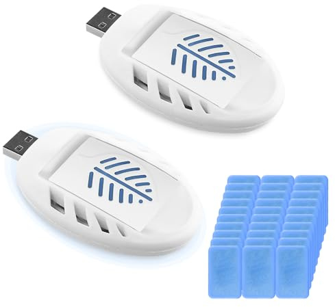 Tragbare USB Mückenschutz, 2 Stück Insektenvernichter Elektrisch mit 90 Abwehrtabletten USB Mückenabwehr Stecker US-B Mückenfalle Insektenvernichter für Wanderungen im Freien, Sommerhaus