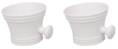 KSJOAIDDE Juego de 2 jabones de afeitar tradicionales para limpieza de barbería y jabones de boca ancha de polipropileno