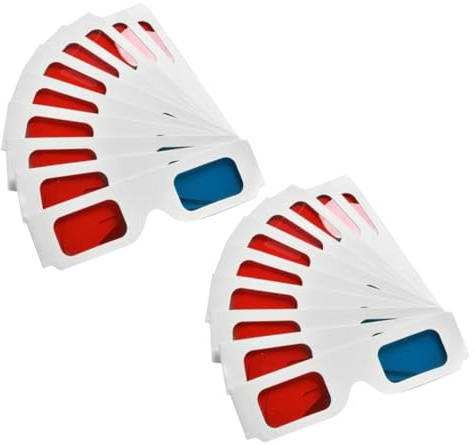 OSALADI 70pezzi Occhiali Anaglifici in Carta Rosso Blu per Proiettore Tv Film Home Theater e Giochi