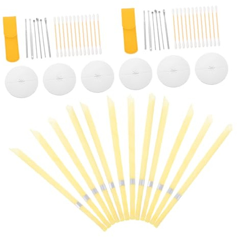 GARVALON 2sets Candele Candele per Rimozione del Cerume Accessori per Pulizia del Cerume con Dischi Protettivi