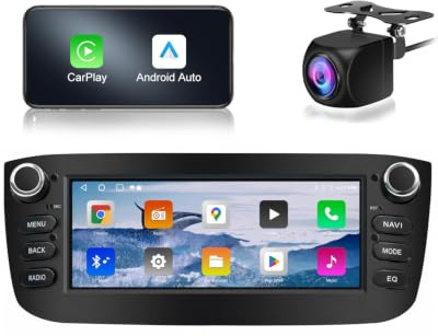 2+64G Autoradio per FIAT Punto Evo 2012-2015 / Linea 2012-2015 con Android Auto e CarPlay Wireless, Car radio Bluetooth Android Stereo con Telecamera Posteriore Microfono Canbus Box App Store