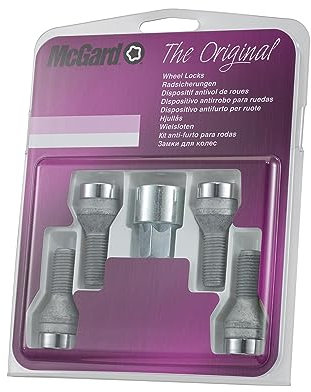 27226SU Wheel Lock Bolts SU M14 x 1,25, cone seat, shaft length 27,3 mm, Overall length 50,5 mm, Hex, silver