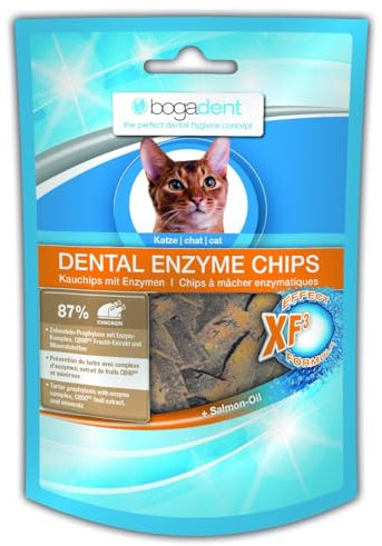 Bogadent Dental Sticks per l'Igiene e la Salute dei Gatti - Snack per la Cura Dentale, Patatine Gustose Con Carne, Frutta e Minerali - Accessori per Gatti, 50 g