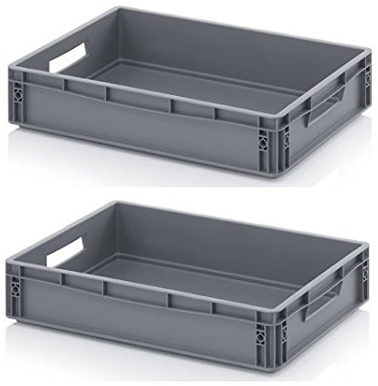 Auer Packaging 2x Eurobehälter 60 x 40 x 12 inkl. gratis Zollstock 2er Set
