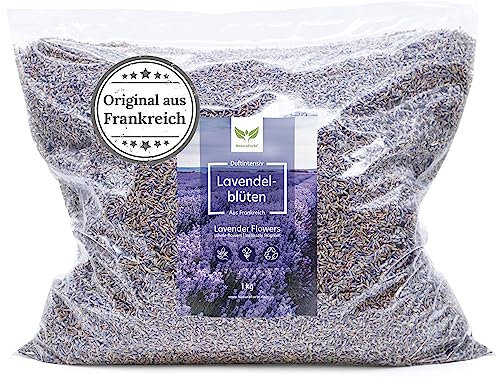 NaturaForte Lavendelblüten getrocknet 1kg – französischer & duftintensiver Lavendel für Potpourri Duft, Duftkissen, Lavendelsäckchen, Seifen u.v.m.