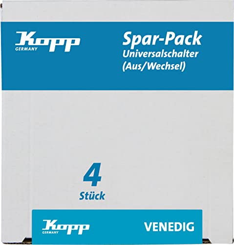 Kopp Sparpack 4 A/W-Schalter, 4 Stück, platin, 602643054 Venedig